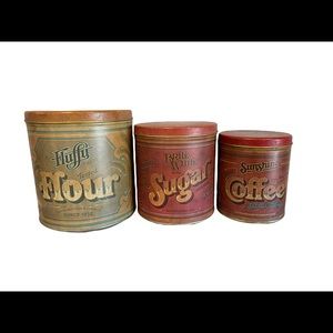 Vintage Ballonoff Tin Canister Set